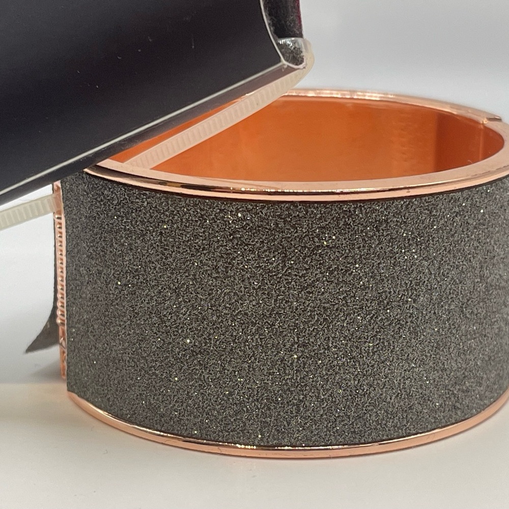 Dystrict LA charcoal sparkle cuff bracelet